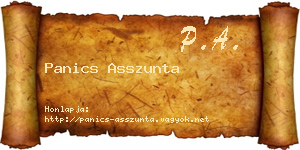 Panics Asszunta névjegykártya